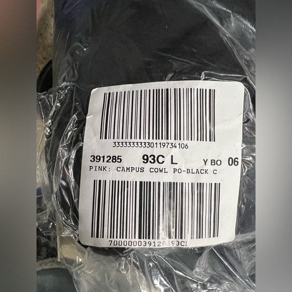 NEW NIP VS PINK Victoria Secret‎ black cowl neck crop crew sweatshirt L large - Picture 4 of 5